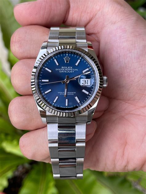 rolex datejust 36 fond bleu|rolex 36mm datejust diamond bezel.